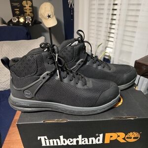 Timberland  Pro steel toe work shoes.